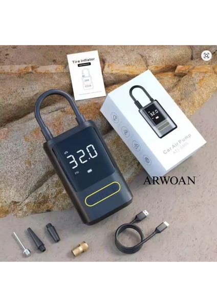 Taşınabilir Dijital Hava Kompresörü Şarjlı Mini Lastik Şişirme Pompası