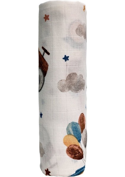 Müslin Örtü Tekli 100X100 Minicik Uçan Arabalar