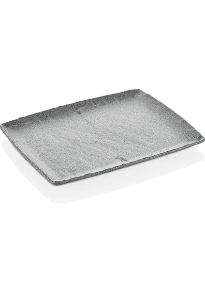 41012.GG - Polaris 6'lı Gri Granit Efektli Dikdörtgen Tabak Seti 26,5X32,5 Cm,thermoset Melamin