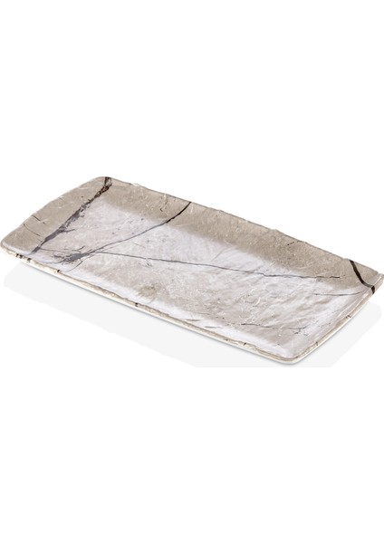 41013.CAP - Polaris Cappuccino 9'lu Dikdörtgen Tabak Seti 17,6X32,5 Cm, Thermoset Melamin