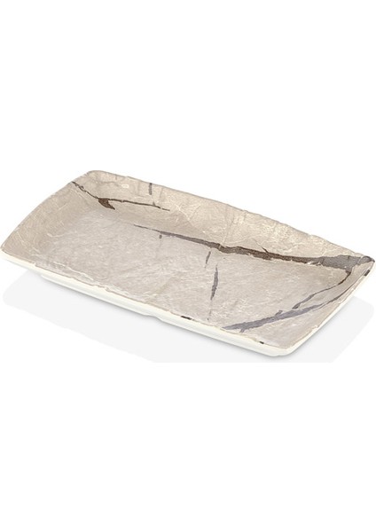 41016.CAP - Cappuccino 6'lı Dikdörtgen Tabak Seti 15,4x8,9 Cm, Thermoset Melamin