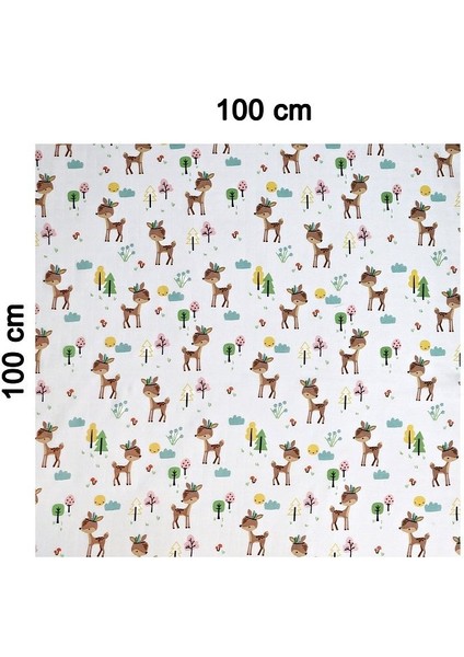 Müslin Örtü Tekli 100X100 Minicik Geyik Bahçesi fırsatları