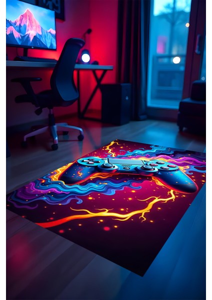 Gaming Halı Dijital Baskı Oyun Odası Halısı Kaymaz Taban Yıkanabilir Gamer Modern Tasarım fırsatları