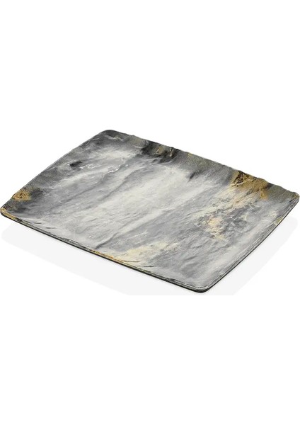 41012.RM - Polaris Royal Marble 6'lı Dikdörtgen Tabak Seti 26,5X32,5 Cm, Thermoset Melamin