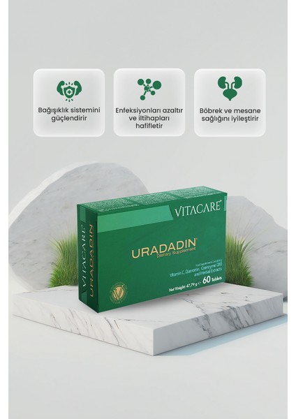 Uradadin – 60 Tablet | Vitamin C, Quercetin, Koenzim Q10 & Bitkisel Ekstreli Takviye Edici Gıda fiyatları