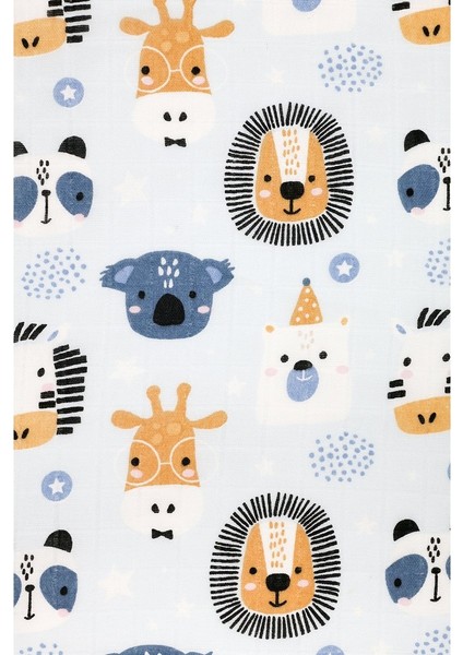 Çift Taraflı Müslin Battaniye 120X180 Minicik Safari Dostları modelleri