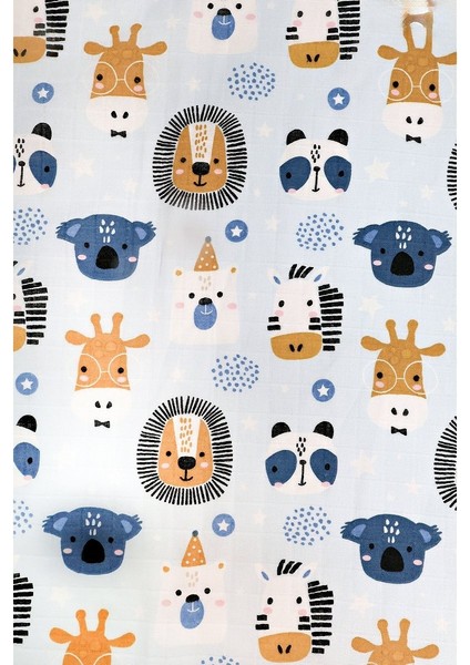 Müslin Örtü Tekli 100X100 Minicik Safari Dostları