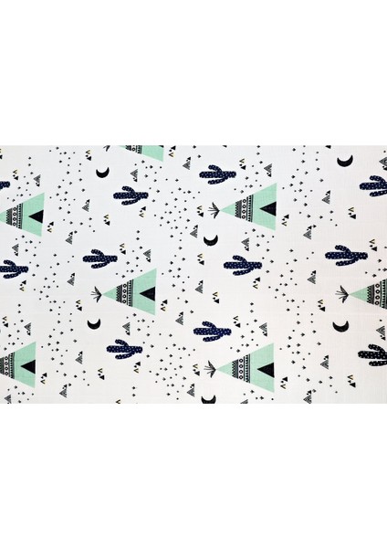 Müslin Örtü Üçlü 70X70 Minicik Uçan Arabalar-Minicik Kaktüs Bahçesi-Minicik Geyik Bahçesi