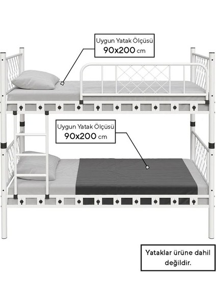Argimo Inci Genç Çocuk Odası Metal Ahşap Ranza ve Karyola 90 x 200 Siyah indirimleri