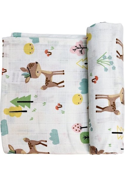 Minicik Geyik Bahçesi Müslin Örtü Tekli 115X115 fiyatları