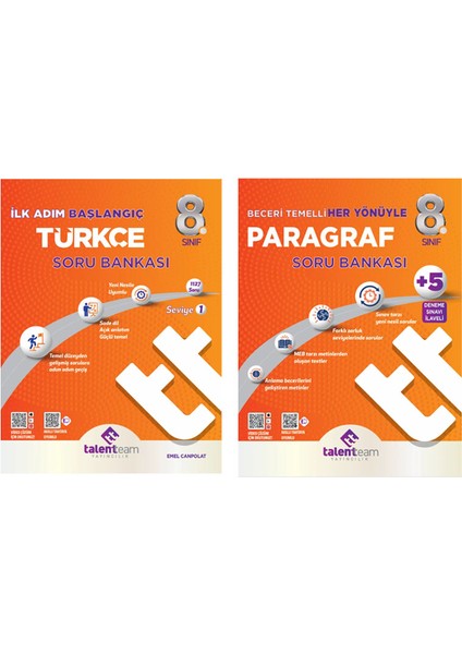 8. Sınıf Ilk Adım Başlangıç Türkçe ve Beceri Temelli Paragraf Soru Bankası Seti
