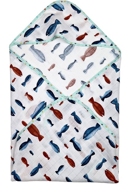 Müslin Kundak Havlu Minicik Balık Dünyası