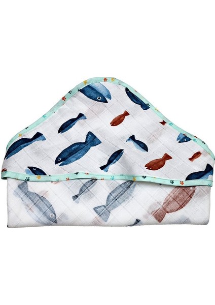 Müslin Kundak Havlu Minicik Balık Dünyası
