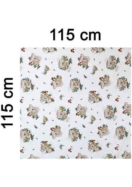 Minicik Koala Sevgisi Müslin Örtü Tekli 115X115 fırsatları
