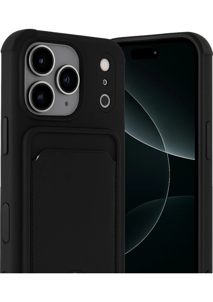 iPhone 17 Pro Max ile Uyumlu Kılıf Tpu Silikon, Kamera Korumalı, Kartlık Bölmeli Card Case fiyatları