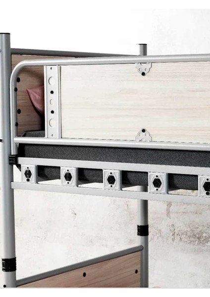 Argimo Elegan Genç Çocuk Ahşap Başıklı Metal Ranza ve Karyola 90 x 200 Ceviz indirimleri