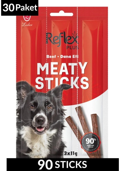 Meaty Sticks Dana Etli Köpek Ödül Çubuğu 3X11GR Otuzlu Paket fiyatları