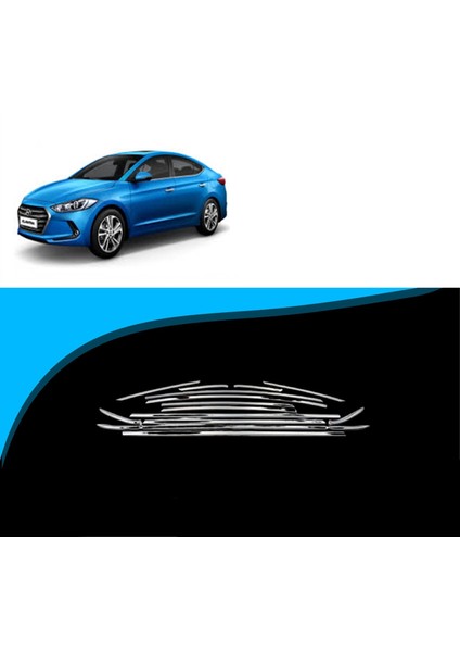 Elantra Krom Cam Çıtası Tam Tur 14 Parça 2016-2019 Arası