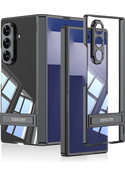 Galaxy Z Fold 7 Kılıf Kamera Korumalı Şeffaf Tasarımlı Zore LEGO Standlı Kapak - Gold fiyatları
