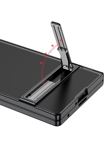 Galaxy Z Fold 7 Kılıf Kamera Korumalı Şeffaf Tasarımlı Zore LEGO Standlı Kapak - Gold fırsatları