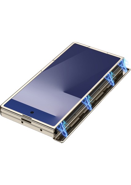 Galaxy Z Fold 7 Kılıf Kamera Korumalı Şeffaf Tasarımlı Zore LEGO Standlı Kapak - Gold