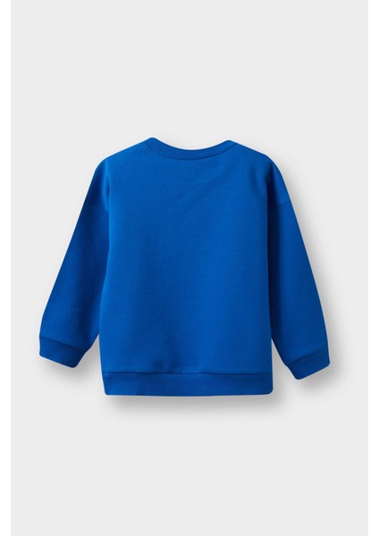 Erkek Bebek Bisiklet Yaka Baskılı İçi Yumuşak Tüylü Sweatshirt E9238A525AU modelleri