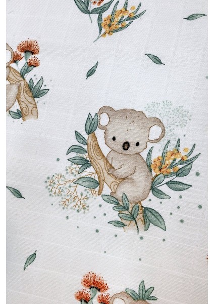 Müslin Örtü Ikili 90X90 Minicik Koala Sevgisi-Minicik Safari Dostları