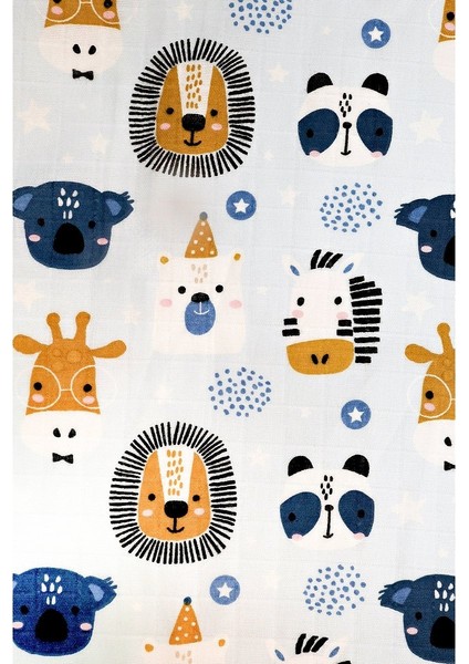 Müslin Örtü Ikili 90X90 Minicik Koala Sevgisi-Minicik Safari Dostları