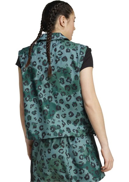 Adidas Yelek All Over Print Kadın Yeşil Klasik Yaka Yelek fiyatları