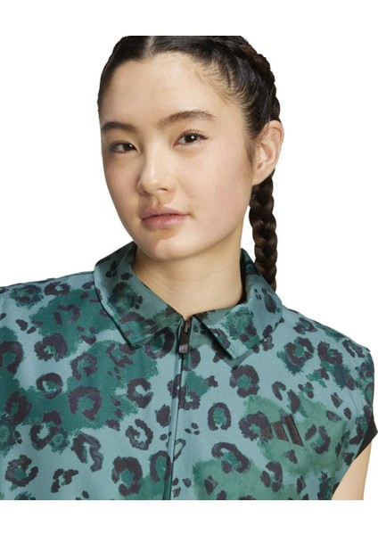 Adidas Yelek All Over Print Kadın Yeşil Klasik Yaka Yelek fırsatları
