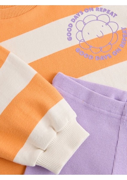 Pamuklu Turuncu Lila Uzun Kollu Alt Üst Takım fırsatları