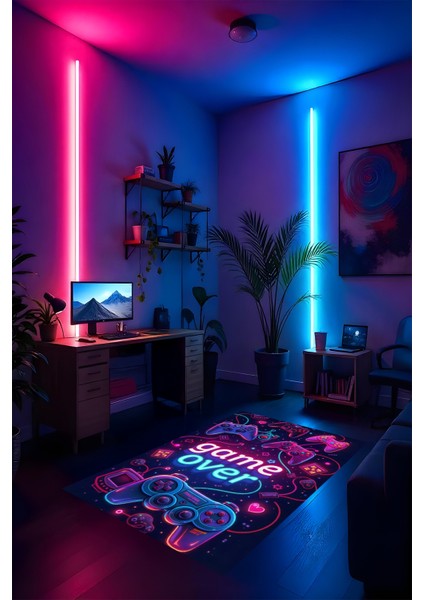 Gaming Halı Dijital Baskı Oyun Odası Halısı Kaymaz Taban Yıkanabilir Gamer Modern Tasarım fırsatları