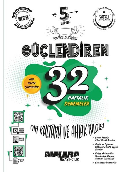 5. Sınıf Din Kültürü ve Ahlak Bilgisi Güçlendiren 32 Haftalık Denemeleri