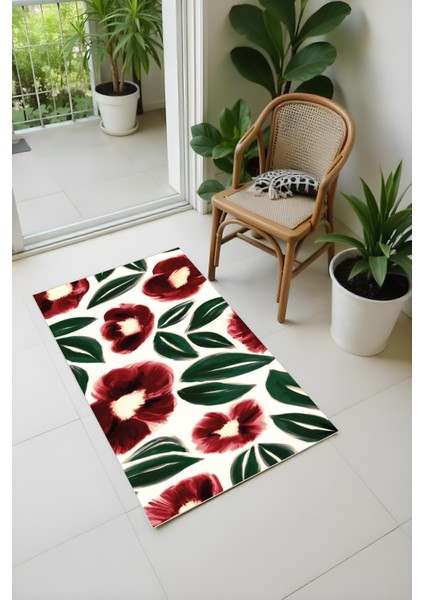 Makinede Yıkanabilir Renkli Çiçek Desen Kaymaz Taban Leke Tutmaz Salon Halısı ve Yolluk fiyatları