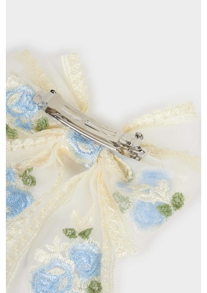 Kadın Kurdele Görünümlü Tüllü Gül Desenli Toka F7683AXNS fiyatları