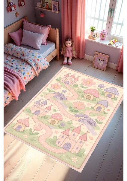 Dijital Baskı Çocuk Odası Halısı Makinede Yıkanabilir Anti Bakteriyel Leke Tutmaz Kaymaz Taban. fiyatları