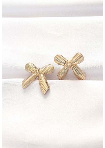 Pirinç Gold Renk Fiyonk Küpe - PRT3500EB01239