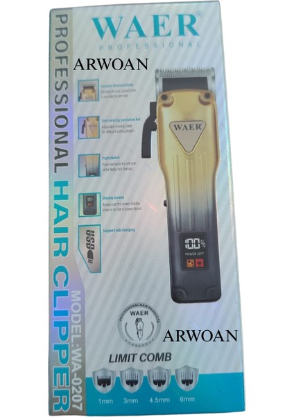 Profesyonel Kablosuz Saç Kesme Makinesi - Seramik Titanyum Bıçak, Dijital Ekran, USB Şarj ve Limit Tarağı Seti indirimleri