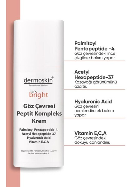 Ipeksi Yapısı Ile Kuru Göz Çevresini Canlandırıcı Be Bright Peptit Kompleks Krem 15 ml modelleri