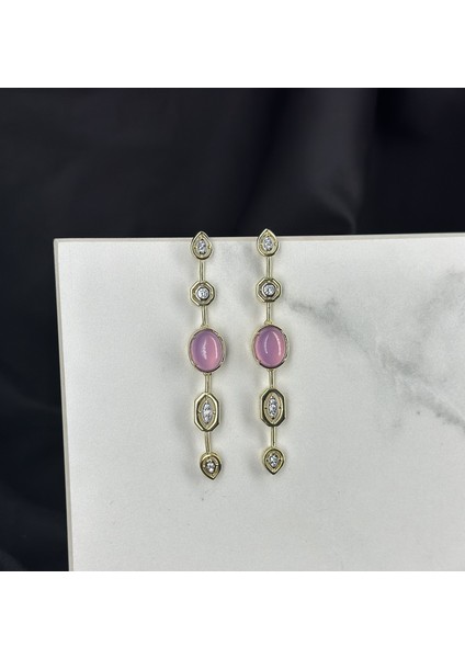 Y Marka Model Tasarım Pembe Taşlı Çelik Küpe fiyatları