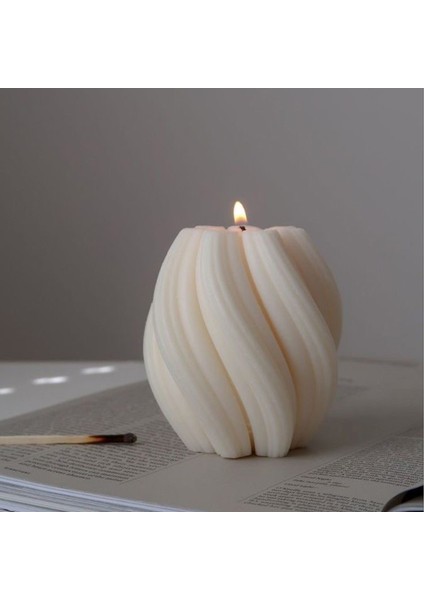 Spiral Tasarım Kıvrık Soya Mumu