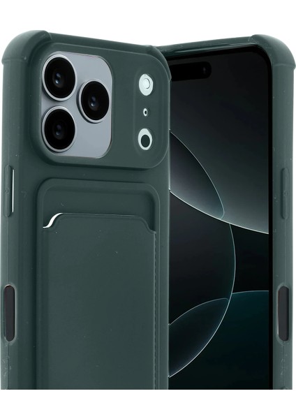 iPhone 17 Pro ile Uyumlu Kılıf Tpu Silikon, Kamera Korumalı, Kartlık Bölmeli Card Case fiyatları