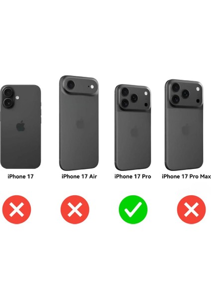 iPhone 17 Pro ile Uyumlu Kılıf Tpu Silikon, Kamera Korumalı, Kartlık Bölmeli Card Case fırsatları