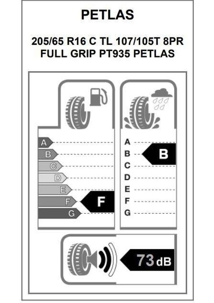 205/65 R16C 107/105T 8pr Full Grıp PT935 Hafif Ticari Kış Lastiği (Üretim Yılı: 2025) fiyatları