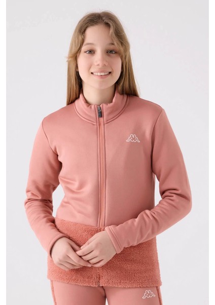 Fermuarlı Pembe Kız Çocuk Sweatshirt 32216MW