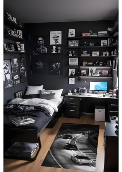 Dijital Baskı Araba Temalı Kaymaz Taban Leke Tutmaz Makinada Yıkanabilir Salon Halısı Genç Halısı fiyatları