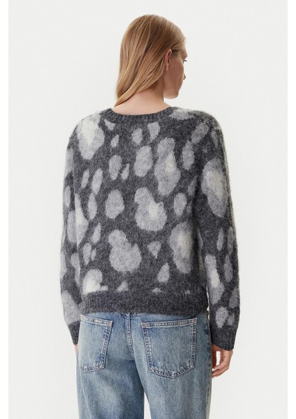 Kadın Onledelıe V Yaka Desenli Yün Hırka 15353090 Gri indirimleri