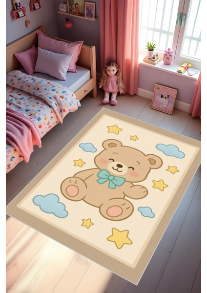Dijital Baskı Çocuk Odası Halısı Makinede Yıkanabilir Anti Bakteriyel Leke Tutmaz Kaymaz Taban. fiyatları
