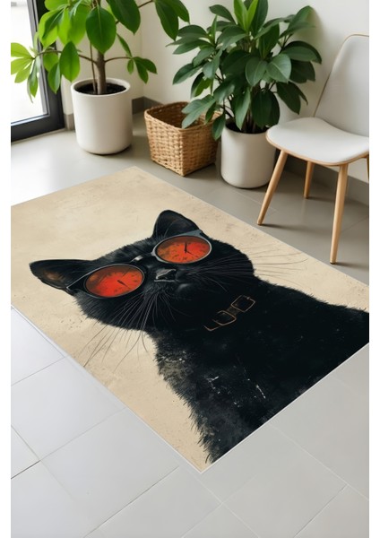 Makinede Yıkanabilir Kedi Desenli Kaymaz Taban Leke Tutmaz Çocuk Halısı Salon Halısı ve Yolluk fiyatları