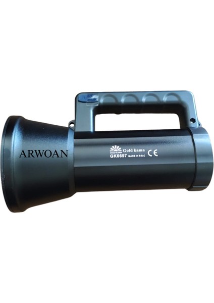 GK6697 Uzun Menzilli LED Projektör Fener 10W Güçlü Aydınlatma 7 Saat Çalışma Süresi Taşınabilir Şarjlı El Feneri